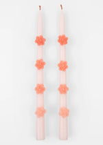 Pink Flower Taper Candles