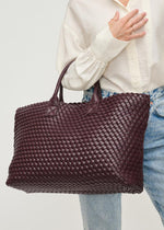 Ithaca Woven Vegan Leather Tote - Espresso