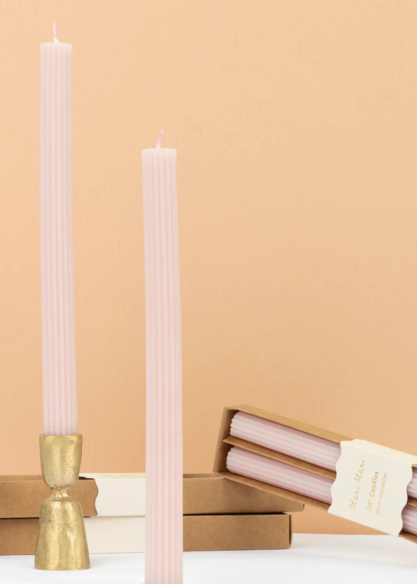 Cotton Candy Pink Table Candles