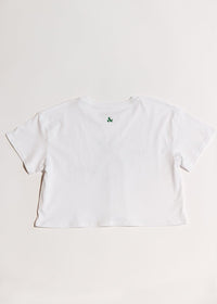 Merrier With A Martini Cropped Tee - White