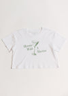 Merrier With A Martini Cropped Tee - White