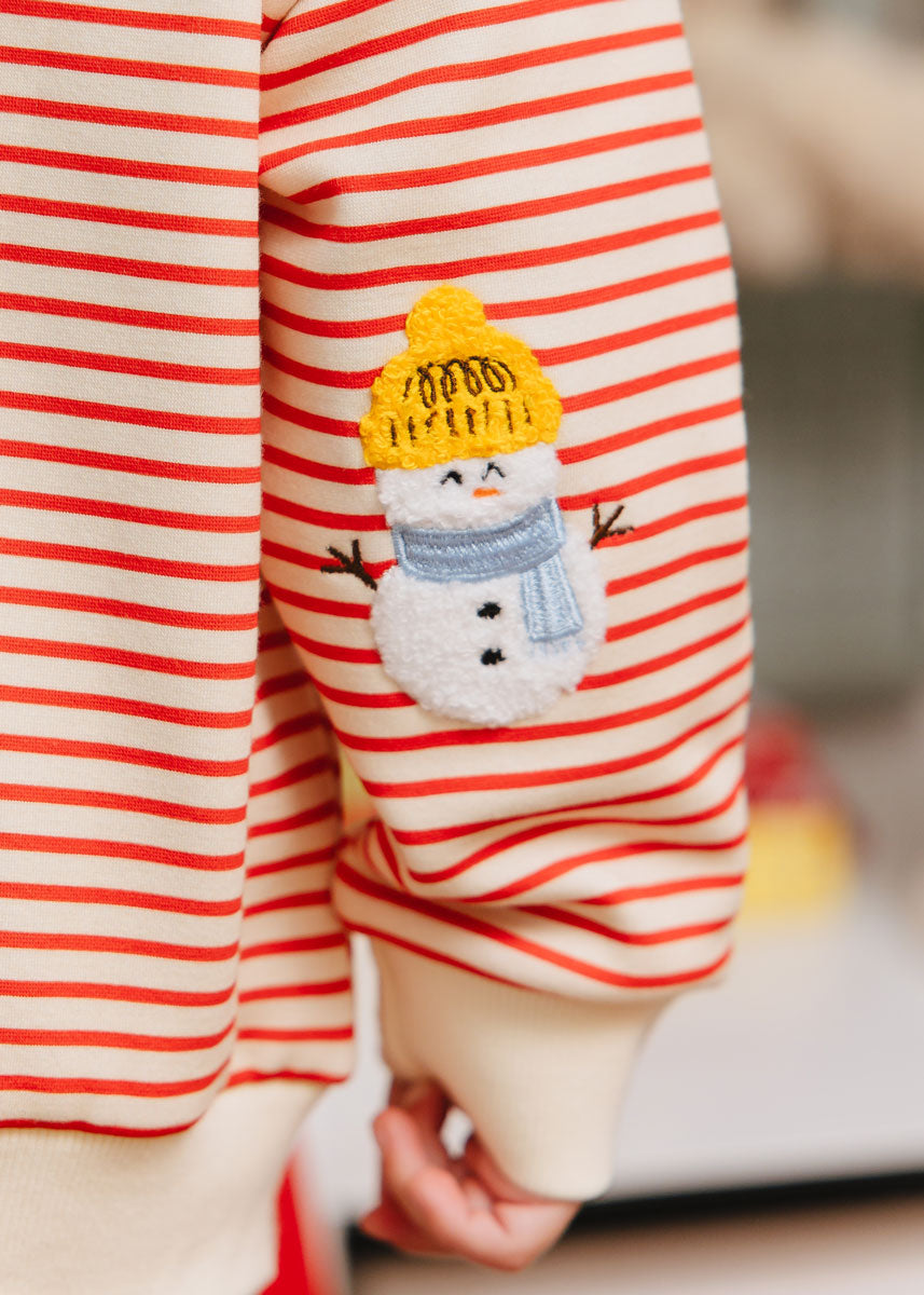 Merry Everything Striped Patch Sweatshirt