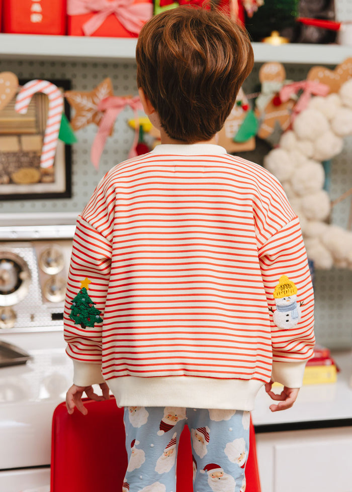 Merry Everything Striped Patch Sweatshirt
