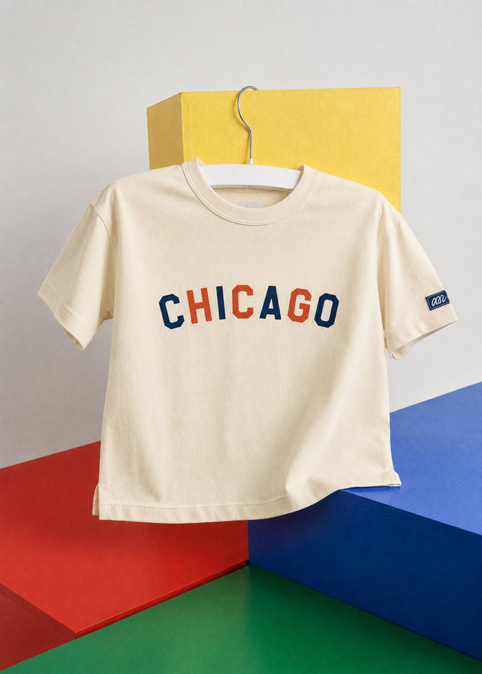 Sweet Home Chicago Oversized Tee - Orange & Navy
