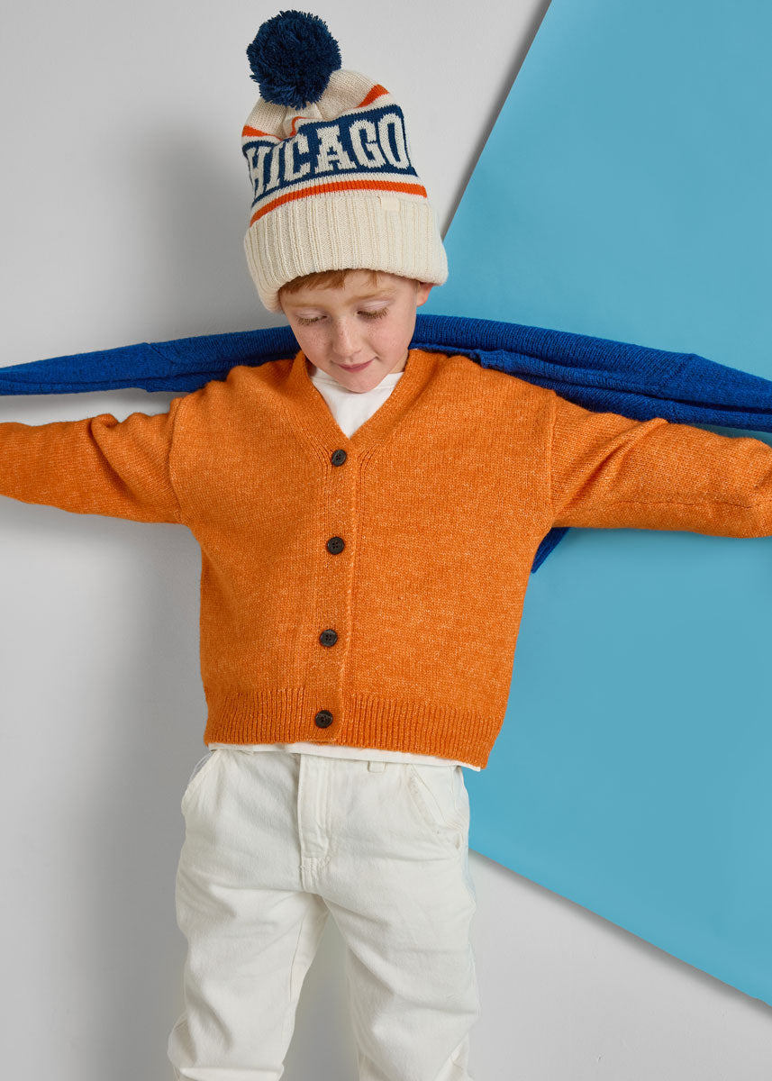 Toddler Mad Hatter Chicago Varsity Beanie - Navy & Orange