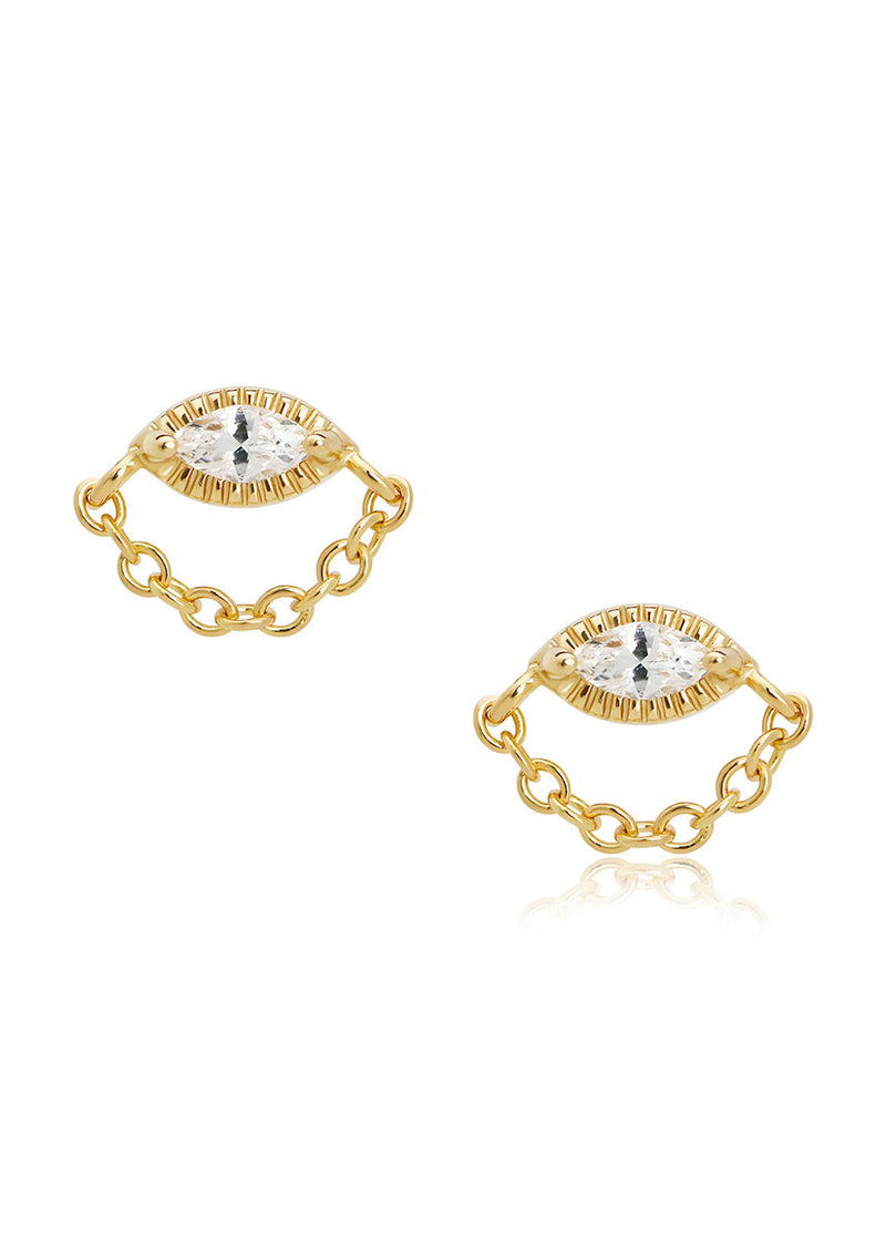 Simone Chain Studs - Gold