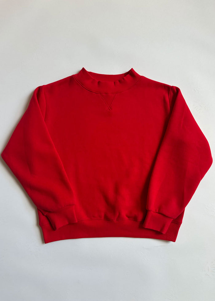 Marjorie Fleece Wide Neck Sweatshirt - Red