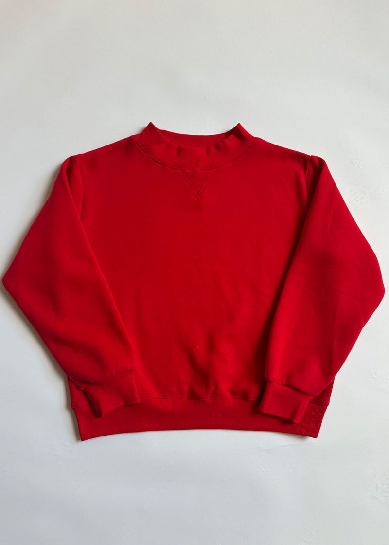 Marjorie Fleece Wide Neck Sweatshirt - Red