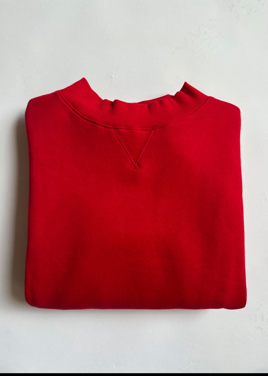 Marjorie Fleece Wide Neck Sweatshirt - Red
