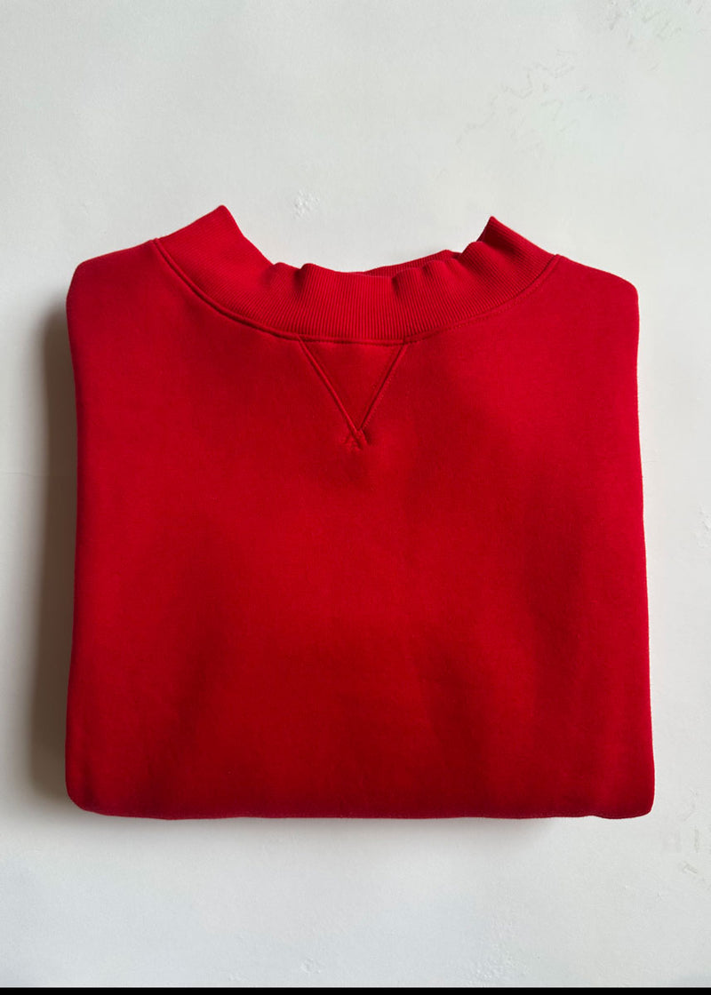 Marjorie Fleece Wide Neck Sweatshirt - Red