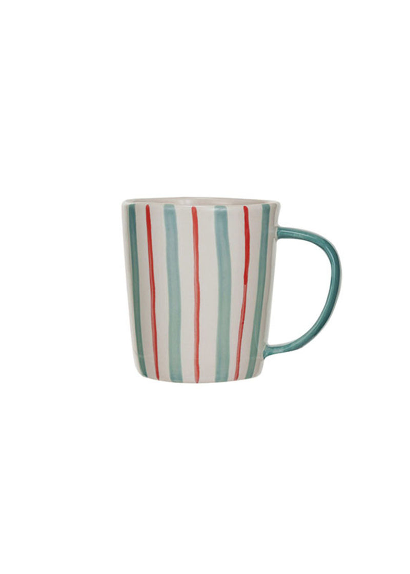 Painted Stripes Stoneware Mugs