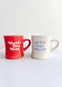 Heavy Eyes, Full Cup Diner Mug