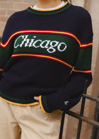 Chicago Striped Sweater - Navy Multi