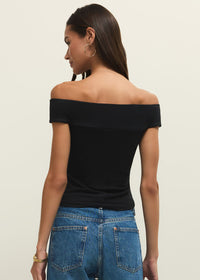 Second Skin Off-Shoulder Top - Black