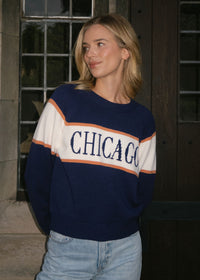 Chicago Vintage Block Stripe Sweater - Navy