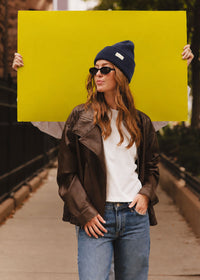 MAD HTR Heather Knit Beanie - Adult - Heather Navy