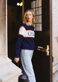Chicago Vintage Block Stripe Sweater - Navy