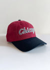 Chicago Script Baseball Cap - Burgundy & Navy