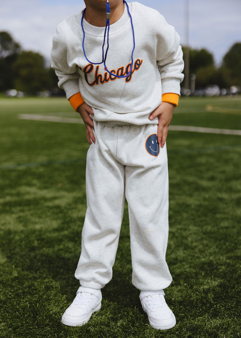Chicago Script Sweatsuit Set - Heather Grey