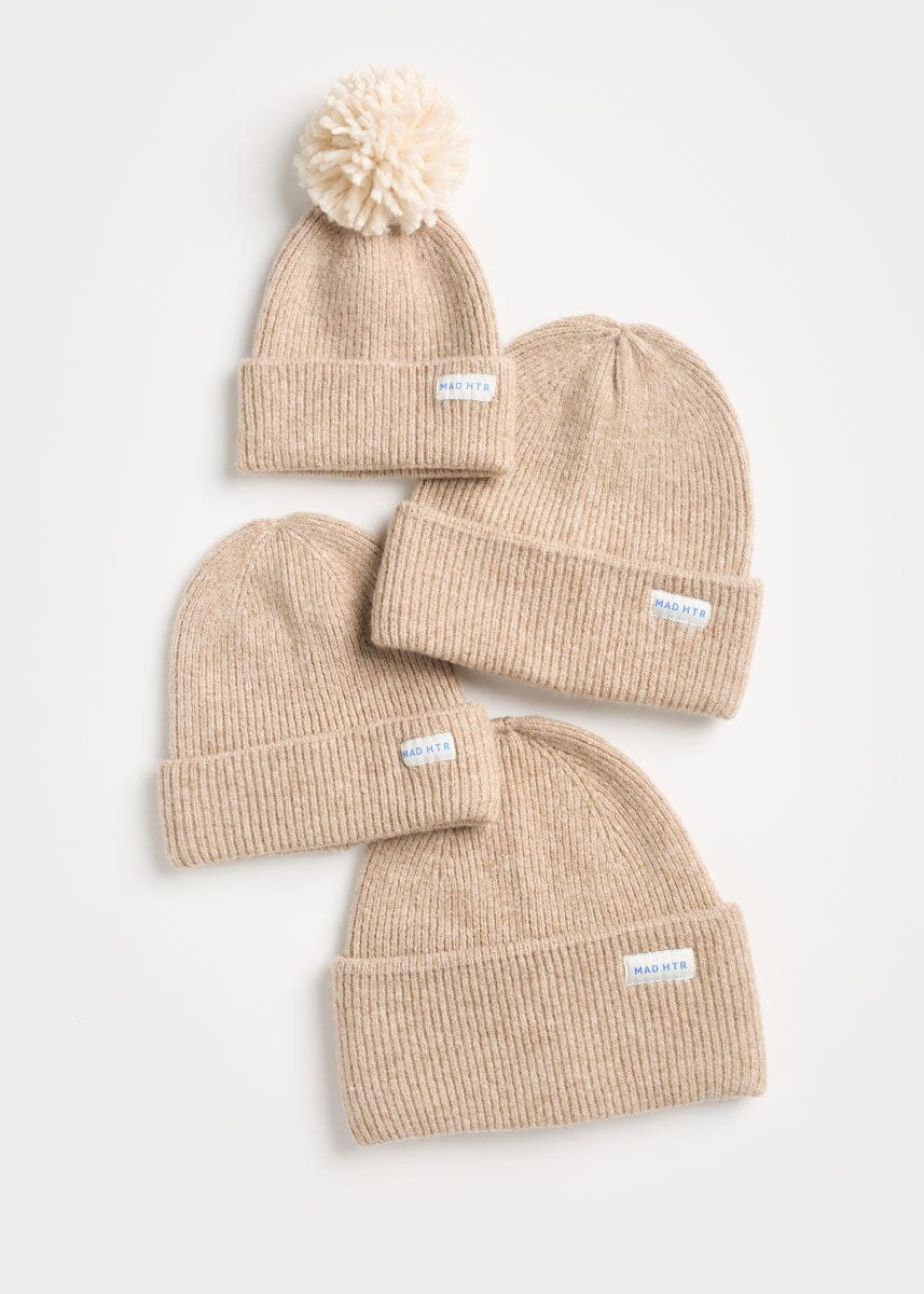 MAD HTR Heather Knit Beanie - Youth - Heather Taupe