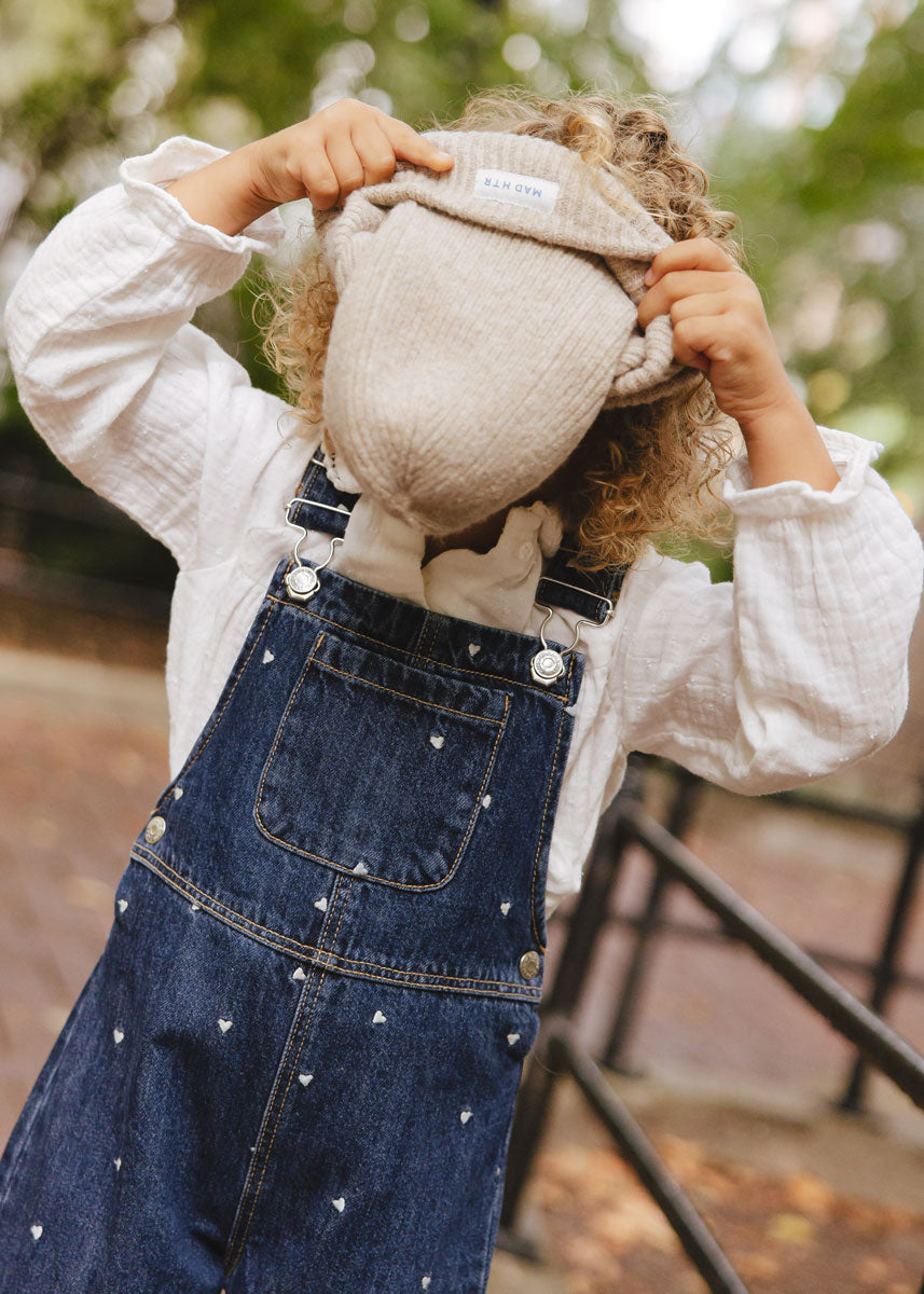 Toddler Mad Hatter Ribbed Knit Beanie - Heather Taupe