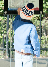 MAD HTR Chicago Varsity Beanie - Youth - Navy & Orange