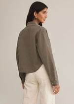 All Day Cropped Denim Jacket - Pebble Moon