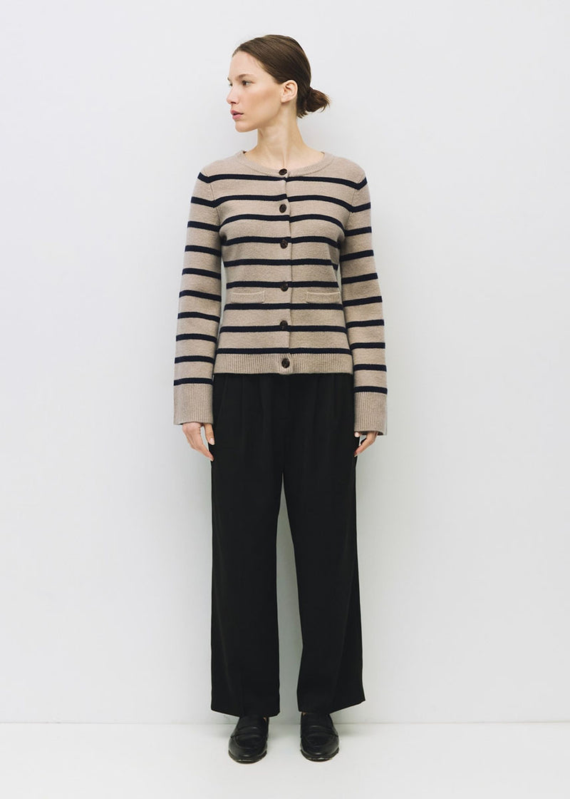 The Cindy Cardigan - Taupe & Navy