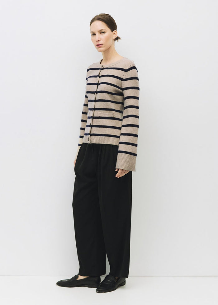 The Cindy Cardigan - Taupe & Navy