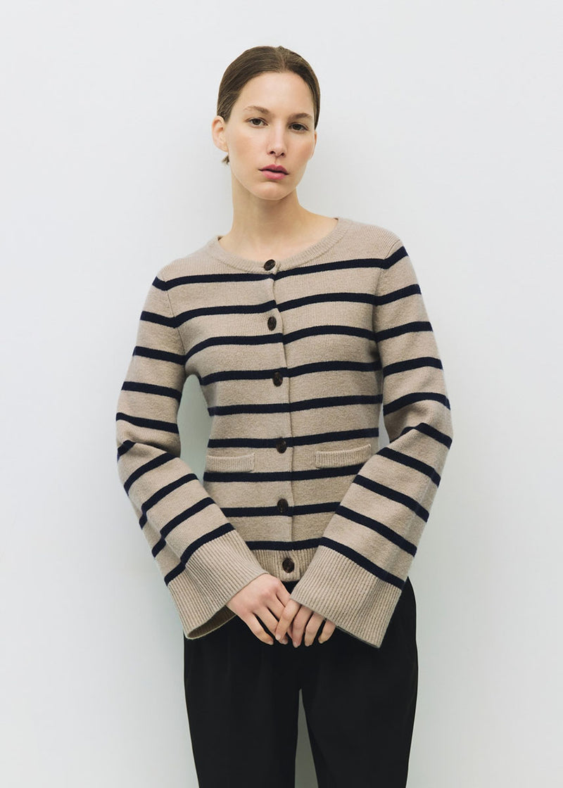 The Cindy Cardigan - Taupe & Navy