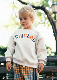 Sweet Home Chicago Oversized Sweatshirt - Orange & Navy