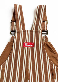 Striped Overalls - Ivory & Brown