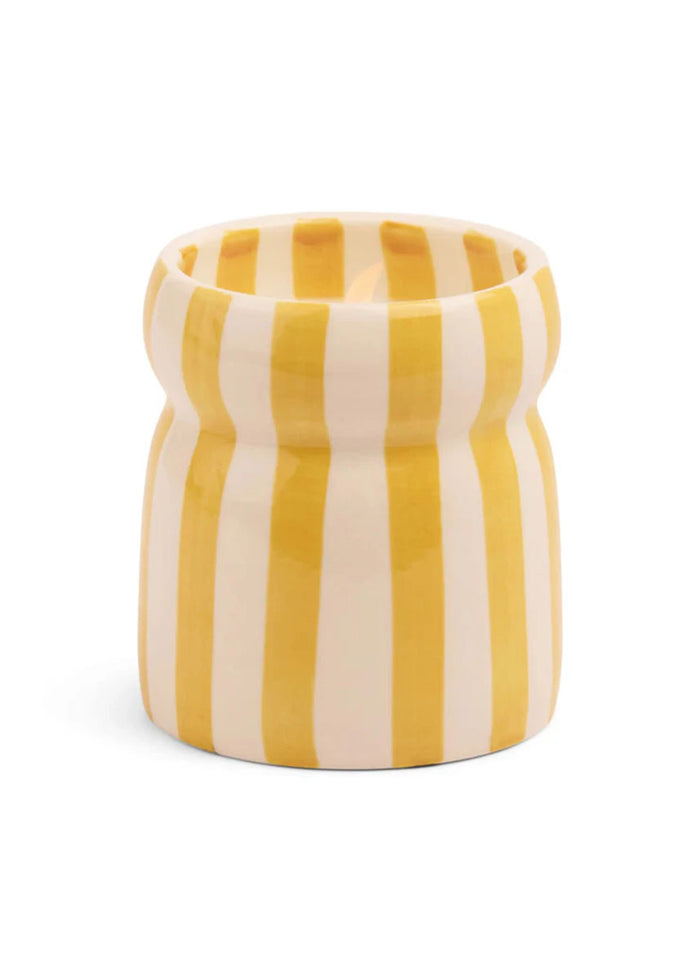Cabana Ochre Striped Candle - Gold Coast - 6.5oz