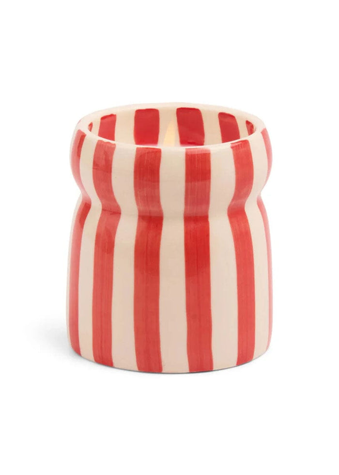 Cabana Red Striped Candle - Hibiscus Bay - 6.5oz