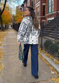 Chalet Sherpa Paisley Jacket - Ivory Black