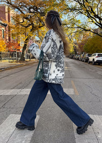 Chalet Sherpa Paisley Jacket - Ivory Black