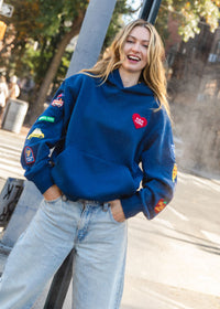 New York Icons Patch Hoodie - Navy