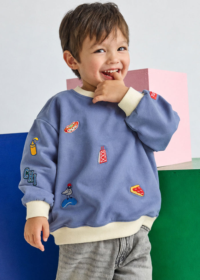 Chi Embroidered Icons Oversized Sweatshirt