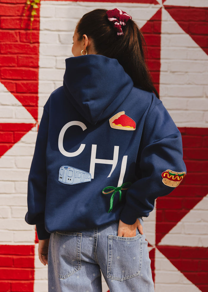 Chicago Icon Patch Hoodie - Navy