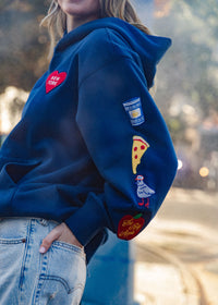 New York Icons Patch Hoodie - Navy