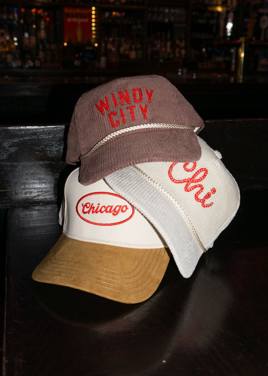 Chi Rope Wide Whale Cord Hat - Ivory