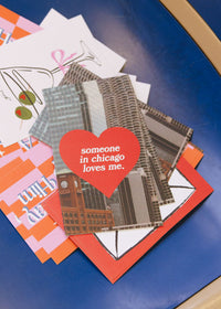 Someone In Chicago Heart Postcard