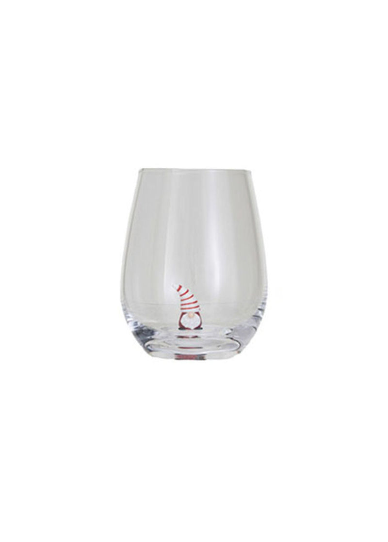 Stemless Holiday Figurine Wine Glasses