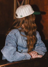 Chicago Puff Pinstripe Baseball Cap - Emerald