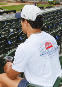 Cubs Vintage Logo Pinstripe Hat - Navy