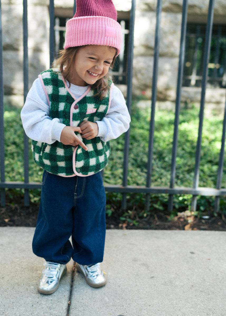 MAD HTR Two-Tone Beanie - Toddler - Burgundy & Sachet Pink