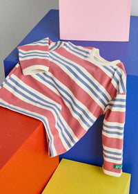 Striped Heavyweight Long Sleeve Tee - Pink