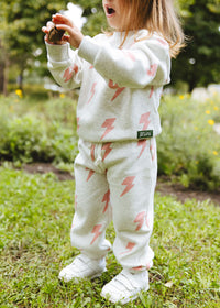 Lightning Bolt Sweatsuit Set - Pink