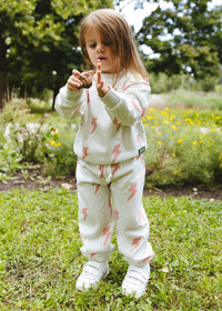 Lightning Bolt Sweatsuit Set - Pink