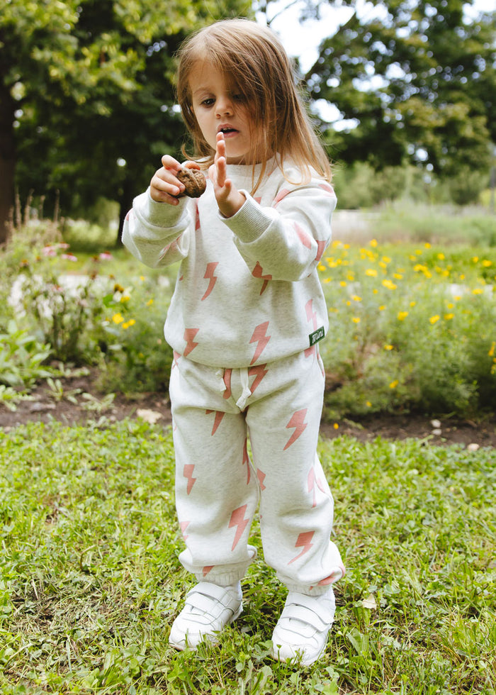 Lightning Bolt Sweatsuit Set - Pink